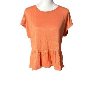 Orange 100% Linen Top from Cynthia Rowley Sz M NWT